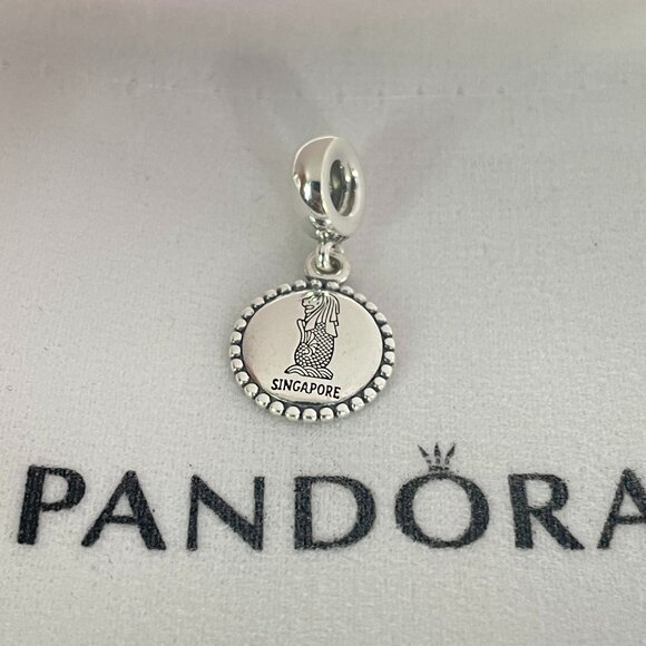 Pandora Singapore Dangle Charm Travel Gift Pendant Sterling Silver - Picture 1 of 3